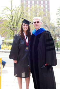 Laura Butler and Professor Rod Warnick, Graduation 2014